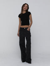 レースベビーTシャツ_Black