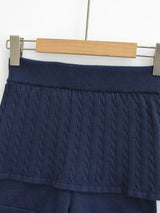Twisted collar knit pants two-piece set
