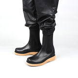 DAVID STONE HIGH-SOLE CHELSEA BOOTS (CAMEL)
