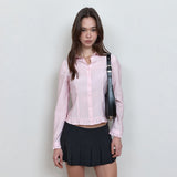 C ROSE BUTTON FRILL BLOUSE_PINK