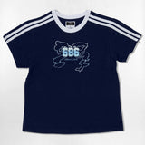 リキッド リボン セミクロップ Tシャツ　6カラー