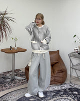 Laber Waffle Stripe Cardigan