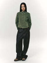 EYELET COTTON JACKET KHAKI