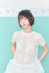 ボウリボンサテンヘアバンド (BLACK)