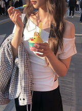 Se-eun Color Matching Nylon Wide Pants