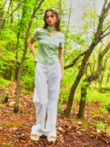 Flower Button T-Shirt