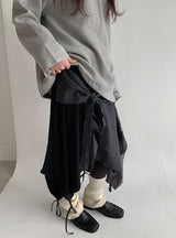 Likat Check Ribbon Wrap Midi Skirt
