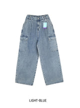 [U-DENIM/Planning Products] サマーピンタックワイドカーゴデニムパンツ