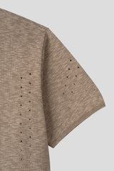 Tier Punched Collar Short-Sleeve Knit – M, L (3 Colors)