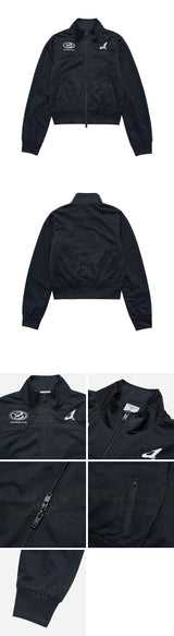 [24SS] シンボルニードルワークメッシュクロップジャケット BLACK