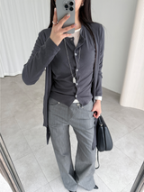 tied button cardigan (3color)