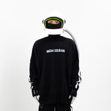 HIERARCHY STUDIOS New Error - ブラックフルイドワイドオーバーサイズニットセーター