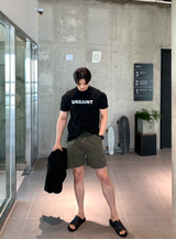 Aubre Unstint Lettering Muscle Fit Short Sleeve