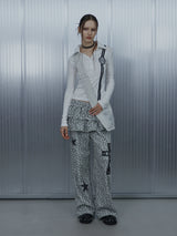 FRILL LEOPARD PRINT PANTS / GREY_P