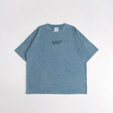 HIERARCHY STUDIOS TYPEWRITER - ウォッシュドブルータイプライターロゴワイドTシャツ