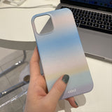 [ブルーホリゾンタルグラデーションハードケース]