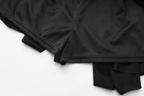 Metal Belt Layered Uneven Skirt