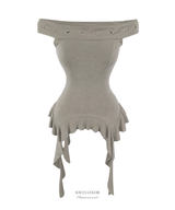Eyelet Frill Off-Shoulder Top (3color)