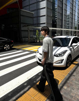 Wide Pants with Wave Edge