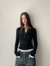Base Spandex Round Long Sleeve T-Shirt