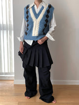 Detail V-neck Knit Vest Vest