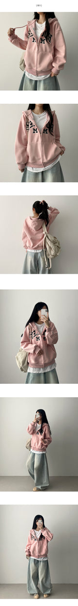 Eaton high-quality patch embroidered solid hooded zip-up
