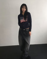 Stud denim pants