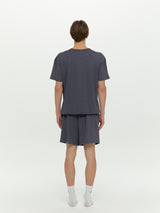 (Unisex) エッセンシャルストレッチフィットハーフスリーブパジャマセット　チャコール
