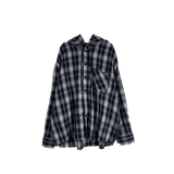 vely gingham hooded shirt
