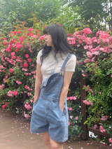 Opening Half Overalls Denim Overalls