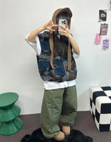 ヒーターパディング❤スナップオーバーロングパンツ 🩶🖤💚3COLOR