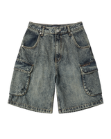 26SS UTILITY DYING DENIM SHORT PANTS
