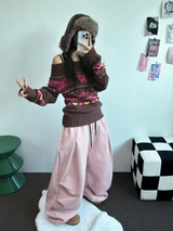 PARACHUTE TWO PINTUCK BALLOON LONG WIDE PANTS 🖤🩶💜🤎🩷5COLOR