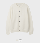 Look ST Modal Semi-Crop Round Knit Cardigan