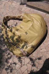 EYELET LEATHER BAG - LARGE (BUTTER)