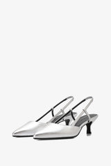 KITTEN SLINGBACK IN SILVER LINING