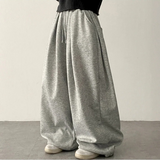 Wenli front, side pin tuck training string wide pants