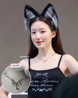 [IDLE Shuhua Necklace] Love Goth Bat Chain Semi Choker Necklace