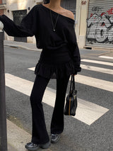 [MADE] Stern hip-to-way off-shoulder sweatshirt
