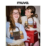 muva. 本革 バイカラー スクエア ミニバッグ
