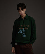 BLUEBIRD HALF ZIP-UP SWEATSHIRT GREEN