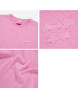 24FW APPLIQUE LOGO PIGMENT SHORT SLEEVE T-SHIRT LIGHT PINK