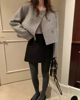 Little Paris Double-breasted Short Wool Coat
