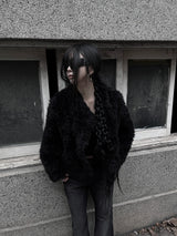 noir chic teddy fur jacket