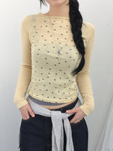 Mini dot ribbed t