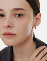 26SS★ Champagne First Moon Silver One-Touch Earrings S