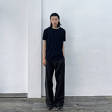 Deep Double-Pleat Wide Trousers