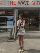 スリーポケットローライズスカートパンツ
