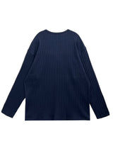 シンプルラインヘンリーネックロングスリーブ3C