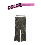 camo bootscut pants